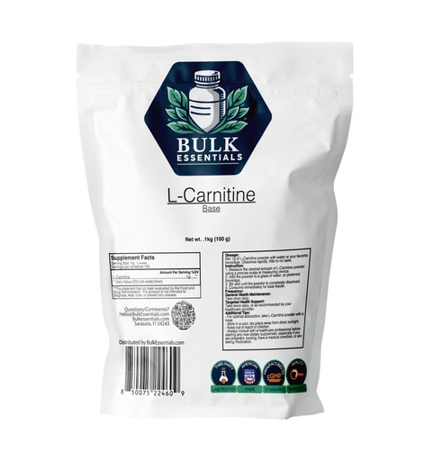 [BRSREFA6OFYW2DLK] l Carnitine Supplement – Unflavored 100g Amino Acid for Metabolism & Endurance – USA Made Non GMO, Gluten-Free & Hypoallergenic lcarnitine – 1g Per Serving