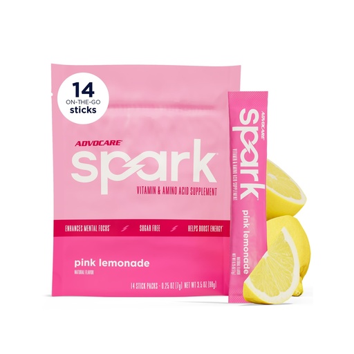 [BRSWI232OUCR2FDK] AdvoCare Spark - Energy Drink Mix - Vitamin & Amino Acid Supplement - Supports Energy & Focus* - Portable Immune Support* - Sugar-Free - Pink Lemonade, 14 Stick Packs (3.5 oz)