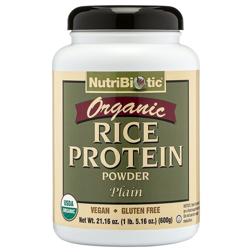 [BRSWIYLYO56BYCDU] NutriBiotic Certified Organic Plain Rice Protein, 21 Ounce | Low Carbohydrate Vegan Protein Powder | Raw, Certified Kosher & Keto Friendly | Made Without Chemicals, GMOs & Gluten | Easy to Digest