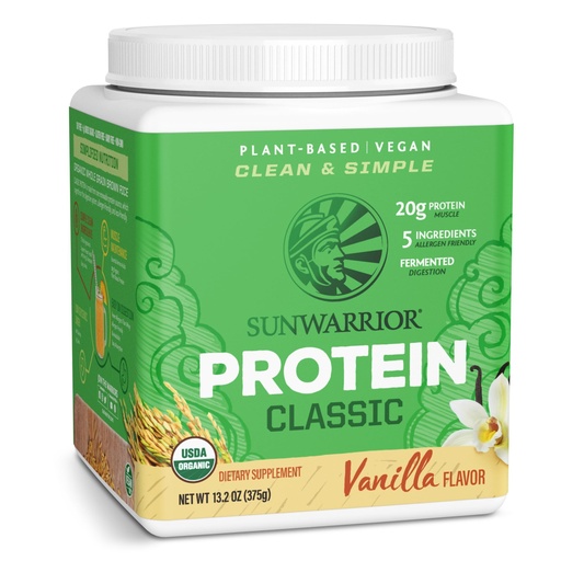 [BRSWGFD5AAMA43DF] SUNWARRIOR Organic Classic Vanilla Protein, 375 GR
