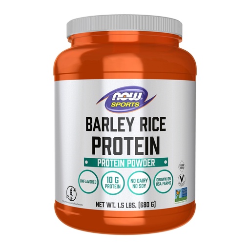 [BRSREY3QOAPQKCTL] Now Sports, Barley Rice Protein Powder, Unflavored, Highly Sustainable, 10 Grams Protein, 1.5 lbs.