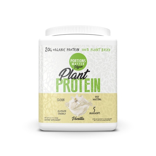 [BRSREGI6AADQIETD] Portions Master Plant Protein Organic Plant Based Protein Powder with Fermented Brown Rice Complete Amino Acid Profile Vegan Non GMO Gluten Free (375g, Vanilla)