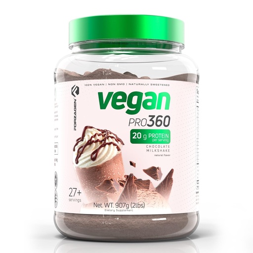 [BRSWGGAFAACW2GQ3] Forzagen Vegan Protein 360 2 Lbs 27 Servings, Plant Based Protein Extracted from Quinoa, Brown Rice and Pea Isolate Protein, Dairy, Soy and Gluten Free, Nom GMO (Chocolate Milkshake)