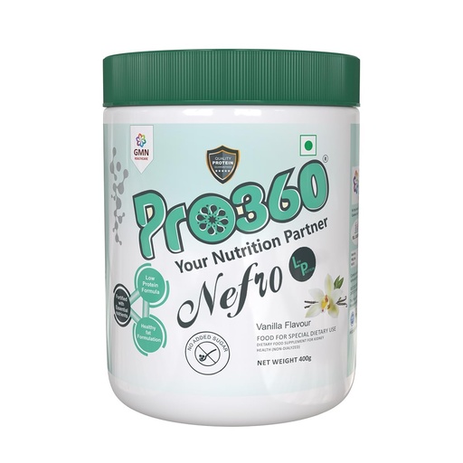 [BRSRAFAEPMMWE3LB] Nefro LP (FKA Nephro LP) Non-Dialysis Care Protein Powder - Low Protein, High Fat Formula Enriched with L-Taurine, L-Carnitine for Kidney/Renal Health, No Added Sugar – Vanilla Flavour 400g