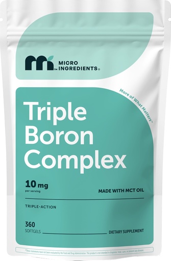 [BRSRGFQ2OECQOCL7] Micro Ingredients Triple Boron Complex 10mg Per Serving, 360 Softgels with MCT Oil | Boron Supplement for Men & Women | Boron Glycinate, Citrate & Aspartate Triple Action Formula | Non-GMO Gluten Free