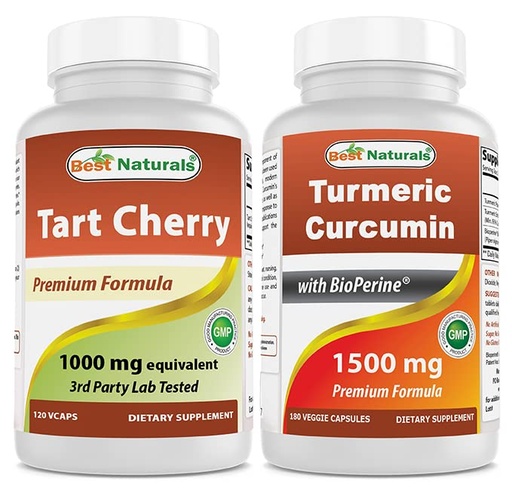 [BRSRMBAHCBYROYLD] Tart Cherry Extract 1000 mg & Turmeric Curcumin 1500mg/Serving with Bioperine
