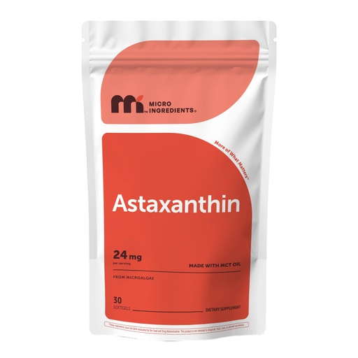 [BRSRGGA7OIFRGADP] Micro Ingredients Astaxanthin 24mg with MCT Oil, 30 Softgels | Max Strength Astaxanthin Antioxidant Supplements* | Fresh Microalgae Source | Non-GMO, Gluten Free, No Soy