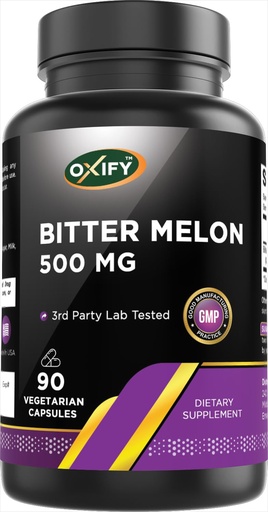 [BRSREAAOBUMRYCYZ] Oxify Bitter Melon 500 mg | 90 Vegetarian Capsules | Gluten-Free, Non-GMO | Supplement Made in USA