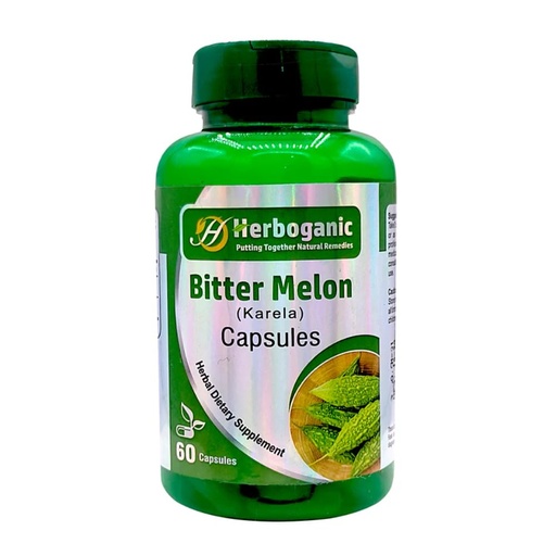 [BRSW2HD7OAHQ23Q6] HERBOGANIC Bitter Melon (Karela) Capsules | 100% All Natural 60 Capsules Vegetarian Daily Supplement Beneficial