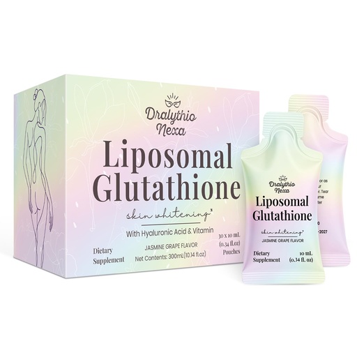 [BRSRECYOAEHAIDL4] Liposomal Glutathione Liquid 1000mg – High Absorption Glutathione Supplement – Skin Brightening & Antioxidant Support – Beauty & Glow Formula for Women – Grape Jasmine Flavor – 30 Pouches