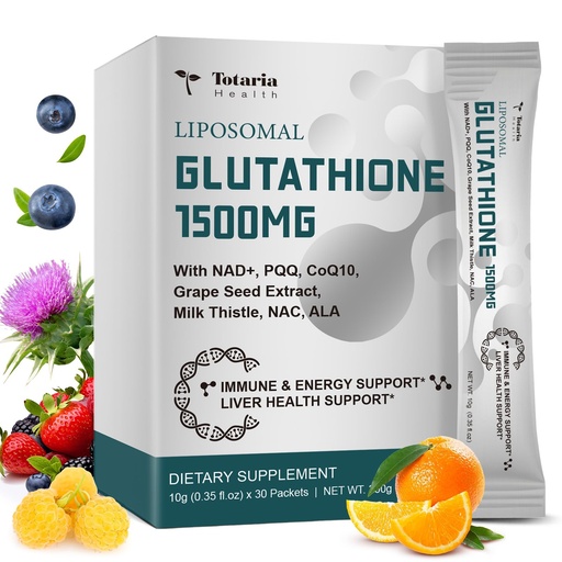 [BRSREBILOINAE3Q6] 1500mg Liposomal Glutathione Supplement, 12-in-1 Ultra High Absorption Liquid Glutathione with NAD+, CoQ10, NAC & Alpha Lipoic Acid - Supports Natural Detoxification, Immune System & Antioxidant