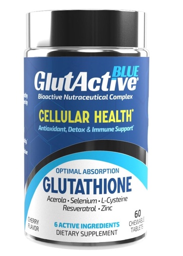 [BRSRAGQNAAORGHTV] Blue 800mg | Glutathione | Antioxidant, Increase Immunity & Energy – Detox & AntiAging, Cysteine, Selenium, Zinc, Resveratrol, Acerola (VIT-C). 60 Chewable Tablets (60ct)