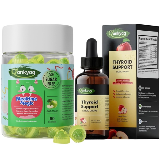 [BRSRGZIKO4HG2ELA] Q'ankyaq Thyroid Support Liquid Drops, Thyroid Support for Women, Appetite Booster Gummies for Kids Ages 3+
