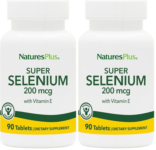 [BRSRGFI7AB6QY2TK] NaturesPlus Super Selenium Complex - 200 mcg, 90 Vegetarian Tablets - Essential Mineral Supplement with Vitamin E - Promotes Healthy Thyroid - Antioxidant - Gluten-Free - 90 Servings (Pack of 2)