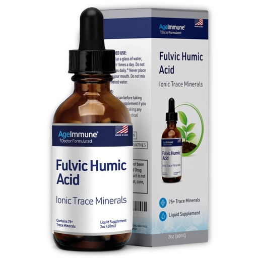 [BRSW2ZAQDN5BO3QZ] Fulvic Humic Acid 75 + Trace Minerals Liquid Supplement - Plant Derived in USA - Fulvic Acid Minerals Concentrate for Energy, Gut Health and Hydration- 1 gram per Serving - 2 oz.