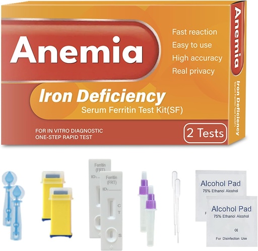[BRSRGBQNAQCGKADJ] Iron Deficiency Test Kit 2-Pack | at-Home Anemia Test with Rapid Results & Reliable Accuracy | for Men and Women