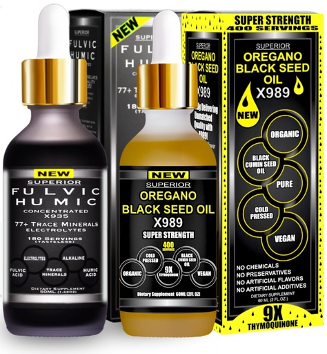 [BRSREYYPOEBAOHLU] Fulvic Acid - Trace Minerals Plus Oil of Oregano with Black Seed Oil Liquid Drops - More Versatile Then Capsules & Softgels