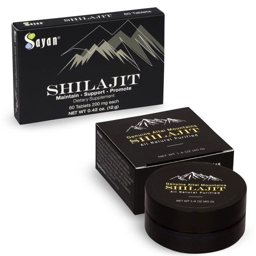 [BRSROCA2BUBGGF37] Sayan Shilajit Pure Organic Black Resin Mineral Tablets & Highly Potent Resin Bundle - Organic Fulvic Acid & Trace Minerals Supplement - Immune Support, Detox, Energy & Memory Boost (2 Month Supply)