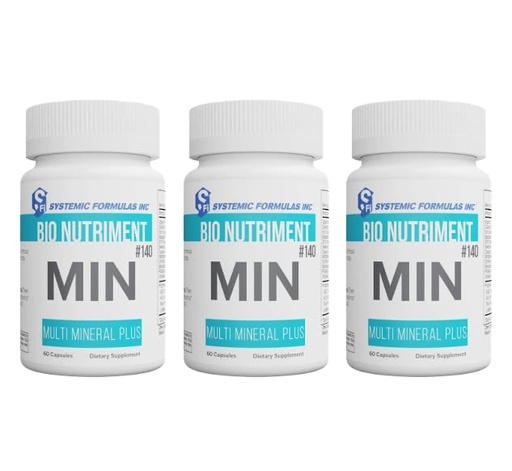 [BRSREGD5AB6BACI6] Systemic Formulas MIN #140 Multi Mineral Plus – 60 Capsules | Essential Mineral Complex for Daily Wellness, Cellular Replenishment & GeoMetal™ Keychain Pill Holder (Pack of 3)