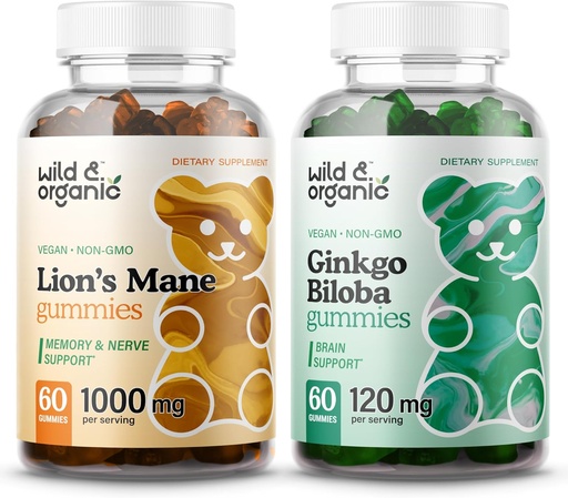[BRSRAGD3B4IGA3YZ] Wild & Organic Lion's Mane Gummies & Ginkgo Biloba Gummies
