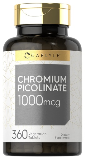[BRSWGEIDOJ7WEG37] Carlyle Ultra Chromium Picolinate 1000mcg | 360 Tablets | Vegetarian, Non-GMO, Gluten Free