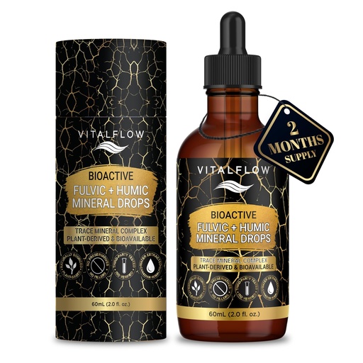 [BRSREFACO4IRQHY6] Fulvic + Humic Trace Mineral Drops, 3:1 Humic-Fulvic Blend | Water-Extracted from Canadian Humalite | 60 mL Amber Dropper | Third-Party Tested, No Preservatives/Fillers | GMP & ISO Verified
