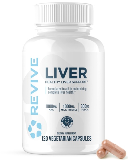 [BRSW2ZAQDIBQEE3P] Revive MD Natural Liver Cleanse, Detox & Repair Supplement – Milk Thistle Liver Support Formula Promotes Healthy Liver Function – 120 Capsules