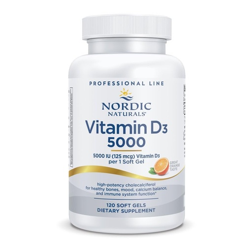 [BRSWGY3YO4BQEADU] Nordic Naturals Pro Vitamin D3 5000, Orange - 120 Mini Soft Gels - 5000 IU Vitamin D3 - Supports Healthy Bones, Mood & Immune System Function - Non-GMO - 120 Servings