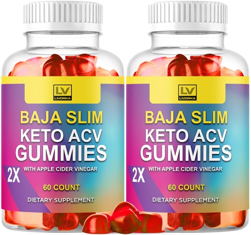 [BRSRABQLCEARG3TK] (2 Pack) Baja Slim Keto Gummies - Baja Slim Gummy Supplement Support Advanced Formula, BajaSlim ACV Keto 1050MG - Apple Cider Vinegar, All Natural Gomitas Green Tea Reviews, 120 Gummies