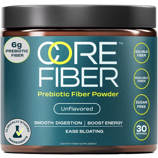 [BRSREYD4OJ6A2EYZ] Prebiotic Fiber Supplement for Women & Men – 6g Prebiotic Fiber Powder – Daily Blend for Gut Health, Bloating, Regular Digestion & Energy – Soluble & Insoluble, Sugar Free, Unflavored, 30 Servings