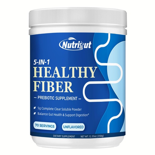 [BRSREEL7BMIRYALD] Fiber Supplement - Prebiotic Fiber Supplement Powder, 5g Soluble Fiber Powder with Acacia & Inulin for Daily Digestive Health & Regularity, Gluten & Sugar Free, Vegan, Unflavored - 70 Servings