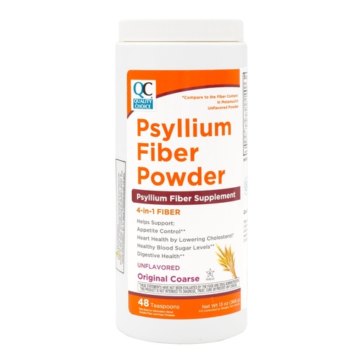 [BRSREZYKBUORYAI4] Quality Choice Psyllium Fiber Powder, Original Formula, 48 Doses for Daily Digestive System Support. Promotes Regularity with Gentle Soluble Fiber in Convenient Powder Formula