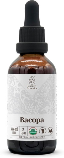 [BRSROYINBF6GECTJ] Bacopa USDA Orgânico Extrato Livre de Álcool, Drops Ervas Orgânicas, Suplemento, Relaxamento, Efeito Cognitivo Positivo, Tintura Feita a partir de 100% Bacopa Orgânico (Bacopa Monnieri) Herb 2 oz seco