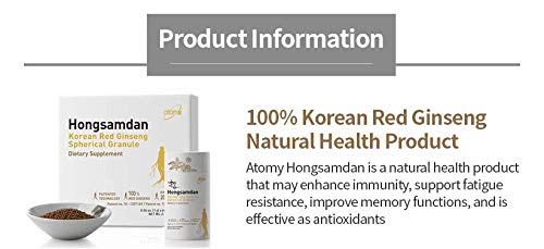 [BRSWYGQCCAAQAHLJ] [Atomy] Hongsamdan Korean Red Ginseng 60 pack 1g Spherical Granule immunity