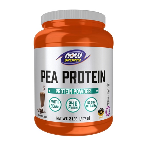 [BRSWIFIQOF7R6YDE] NOW Foods Sports Nutrition, Pea Protein 24 g, Easily Digested, Creamy Chocolate Powder, 2-Pound