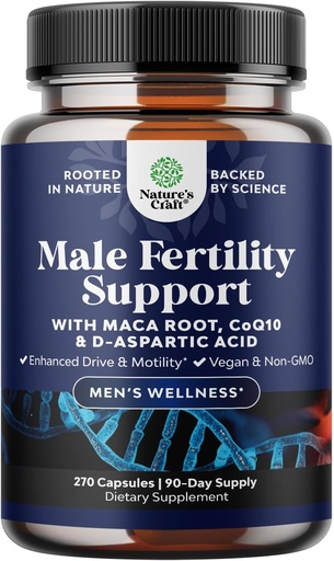 [BRSRMGQ5OINBAG3D] Pre Conception Mies hedelmällisyys täydentää - Siemennesteen tilavuus Booster CoQ10, Maca Root, Metyyli Folate & D-Aspartic Acid - Miesten hedelmällisyys täydentää Siittiöiden Motiliteetti - Conception hänelle, 90 päivää