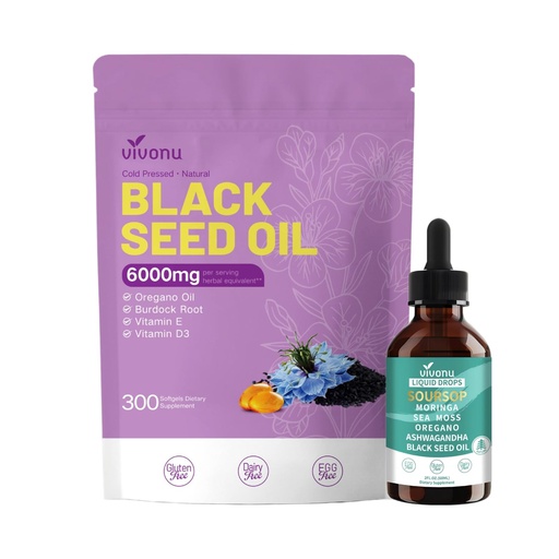 [BRSRGGIEBEOQKH37] Soursop Bitters Liquid & Black Seed Oil Capsules Bundle