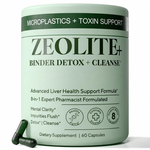 [BRSRGZL4OENREFDK] Clinoptilolite Zeolite Detox Supplement – Microplastics Liver Cleanse & Repair with Activated Charcoal, NAC & Milk Thistle – Full Body Detox Cleanse, Gut Health & Binder Detox for Adults – 60 Capsules