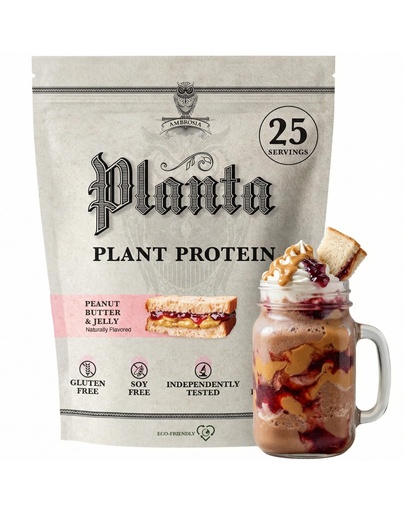 [BRSWYED5PN5GKCA2] Ambrosia Plant Based Protein Powder 20g | Clean Vegan Pea Protein Powder | Gluten & Dairy Free, Keto Friendly, No Added Sugar | 25 Servings | Peanut Butter & Jelly