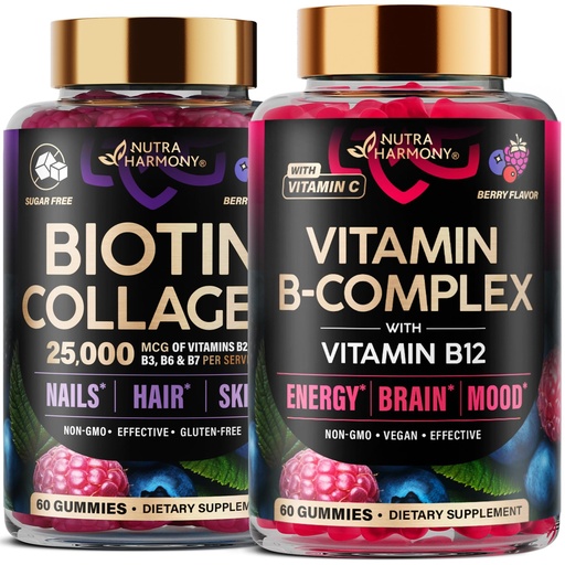 [BRSRE2YLOIHQ4GY7] NUTRAHARMONY Biotin Collagen & Vitamin B-Complex Gummies