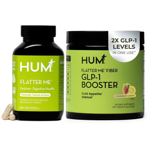 [BRSREBALBADQGCQ4] HUM Flatter Me Extra Strength Digestive Enzymes Flatter Me Fiber Supplement