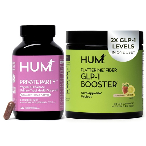 [BRSREBDQCQDRAA3L] HUM Flatter Me Fiber Supplement and Private Party Vaginal Probiotics for Women