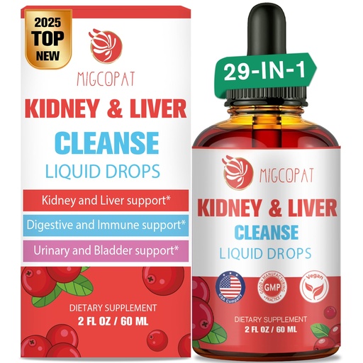 [BRSRABT5OANW2ETU] Kidney and Liver Cleanse Detox & Repair Drops, Cranberry and Milk Thistle Supplement with Artichoke, Astragalus, Horsetail – Natural Herbal for Liver, Kidney, Urinary Tract, Bladder, 60ml