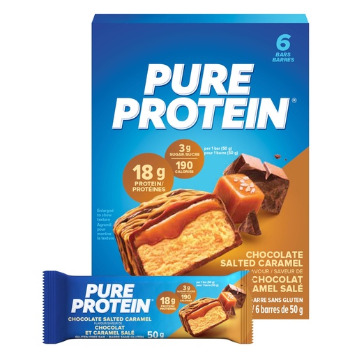 [BRSWIBQGPJ4GIFDG] Pure Protein,Gluten Free, Snack Bars, Chocolate Salted Caramel, 50g/1.8oz., 6ct, {Imported from Canada}