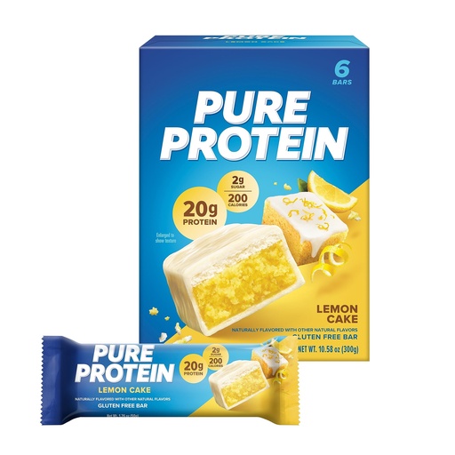 [BRSWGAAQBUDWA3I7] Pure Protein Bars Nutritious Snacks to Support Energy, Lemon Cake, 6 Count (Pack of 1)