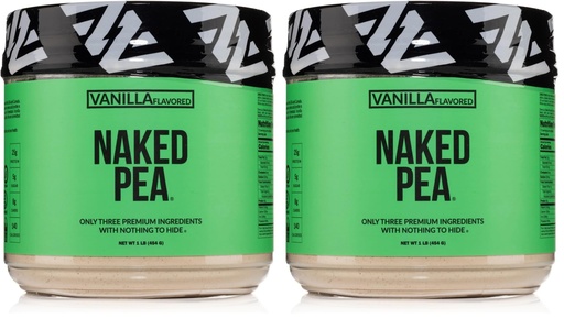 [BRSRGGT2ABYAG3YZ] NAKED Vanilla Pea Protein Isolate from North American Farms, Only 3 Ingredients, Vanilla Vegan Protein, Gluten-Free, Soy Free, GMO Free - 1LB (Pack of 2)