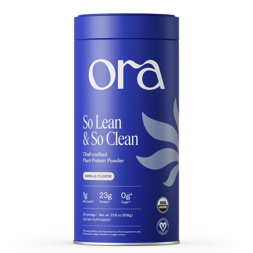 [BRSWGYYOCAHQ23LL] Ora Organic Plant-Based Protein Powder - 23g Protein for Women and Men - Vanilla Flavor 20 Servings, Vegan, Clean Protein, Third-Party Tested, Gluten-Free - 20 Servings
