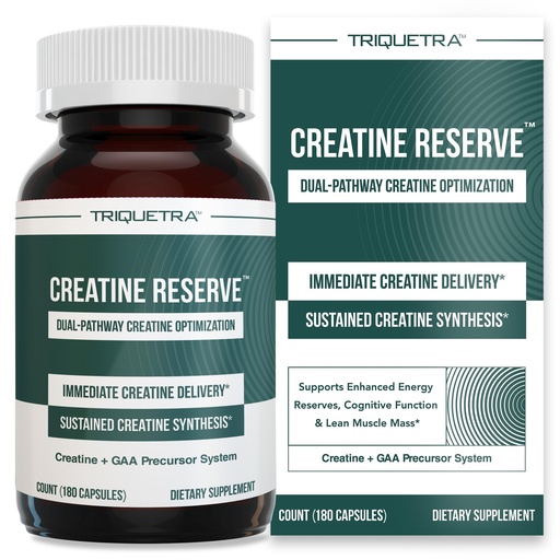 [BRSRGEIZCN6QOH3O] Creatine Reserve™ - Creatine Monohydrate Plus GAA for Mind, Muscle & Energy Support - Dual Pathway Delivery Creatine Supplement for Women & Men - Active B Vitamins & Taurine, Non-GMO (1 month supply)
