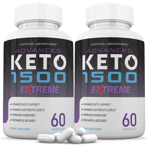 [BRSROBAYBUIGEHLB] (2 Pack) Advanced Keto 1500 Extreme Pills 1675MG New & Improved Formula Contains Apple Cider Vinegar Extra Virgin Olive Oil Powder Green Tea Leaf 120 Capsules