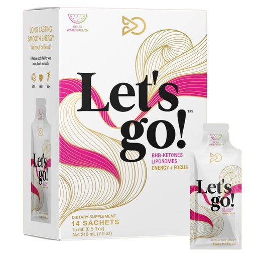 [BRSRECYBOIHAO336] LET GO Ketones Supplement for Energy & Focus | goBHB Ketone Caffeine-Free | Keto Electrolytes [14 Pack] Sour Watermelon